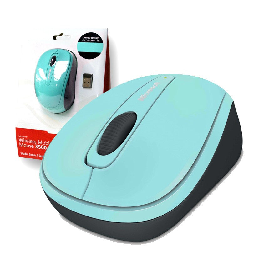 Microsoft Wireless 3500 Studio Series Mobile Mouse - Aqua
